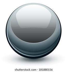 Vector Metallic Chrome Sphere, Metal Glossy Ball.