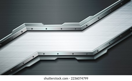 Vector metallic construction for industrial and technologies graphic.