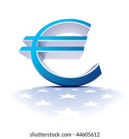 Vector metallic euro sign