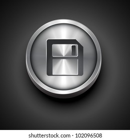 vector metallic floppy disk icon design