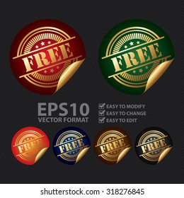 Vector : Metallic Free Infographics Peeling Sticker, Label, Icon, Sign or Badge