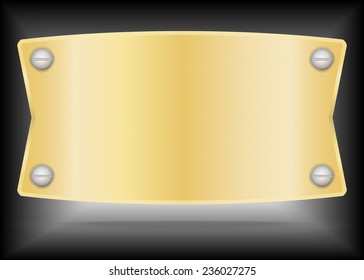 Vector Metallic gold name plate or Gold label metal.Vector illustration