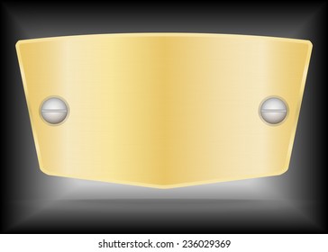 Vector Metallic gold name plate or Gold label metal.Vector illustration