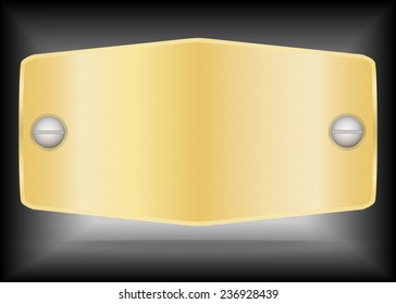Vector Metallic gold name plate or Gold label metal.Vector illustration