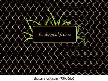 vector metallic grid with grass