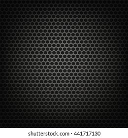 Vector Metallic Grid Perforated Background. Grey Metal Circle Pattern