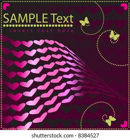 Vector - Símbolo metálico en forma de corazón con fondo floral y natural. Concepto: Romance