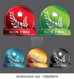 Vector : Metallic High Fiber Ribbon, Icon, Sticker, Banner, Tag, Sign or Label