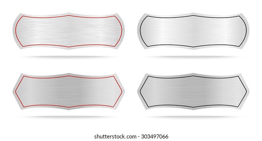 Vector  Metallic Labels Or Metal Name Plate .Vector Illustration