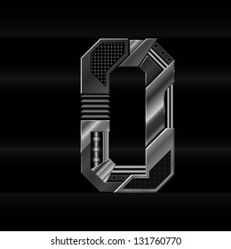 vector metallic letter O