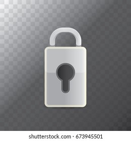 vector metallic lock icon isolated on transparent background. Safety of personal information and individual correspondence concept vector illustration