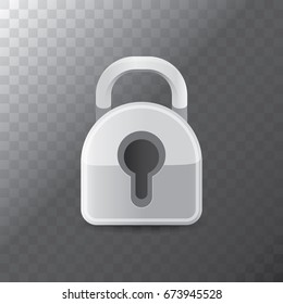 vector metallic lock icon isolated on transparent background. Safety of personal information and individual correspondence concept vector illustration