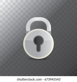 vector metallic lock icon isolated on transparent background. Safety of personal information and individual correspondence concept vector illustration