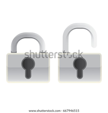vector metallic lock open and lock closed icon isolated on white background. Safety of personal information and individual correspondence concept vector illustration