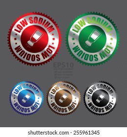 Vector : Metallic Low Sodium Badge, Icon, Label, Banner, Tag or Sticker