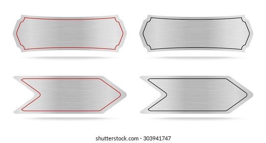 Vector Metallic name plate or Metal label .Vector illustration
