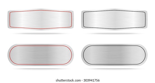 Vector Metallic name plate or Metal label .Vector illustration