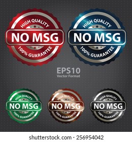 vector : metallic no msg high quality 100% guarantee sticker, sign, badge, icon, label 