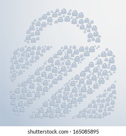 Vector metallic padlock icon