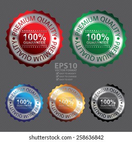 Vector : Metallic  Premium Quality  100% Guarantee Badge, Icon, Sticker, Banner, Tag, Sign or Label 