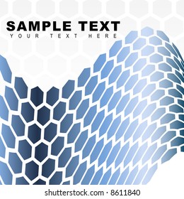 Vector - Metallic retro hexagon forming a wave for background use.