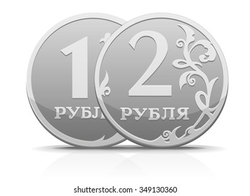 Vector metallic Russian coin ruble