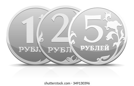 Vector metallic Russian coin ruble