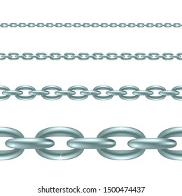 Vector metallic semless chain.  Silver chain. Vector illustration for your graphic design.
