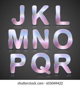 Vector Metallic Silver Alphabet Set.