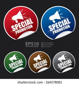 Vector : Metallic Special Promotion Sticker, Icon or Label