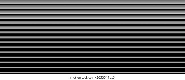 Vector Metallic striped background. Black gray horizontal background. background modern