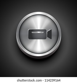 vector metallic video camera icon design