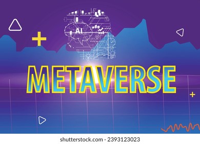 Vector metaverse technology background, another world Vr reality concept with cyberpunk elements for visualization of the metaverse world