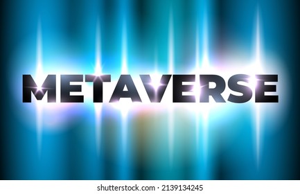 Vector metaverse word silhouette glowing with colorful neon light, abstract design, 3d render, The word metaverse in neon light, neon style