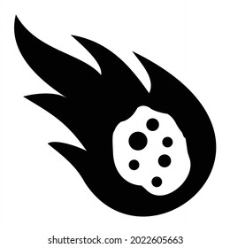 Vector Meteorite Glyph Icon Design
