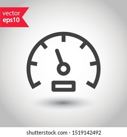 Vector meter flat icon. Gauge vector icon. Speedometer measurement sign. 