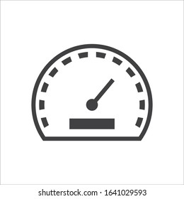 Vector meter flat icon. Gauge vector icon. Speedometer measurement sign. 