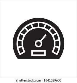 Vector meter flat icon. Gauge vector icon. Speedometer measurement sign. 
