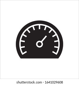 Vector meter flat icon. Gauge vector icon. Speedometer measurement sign. Speed gauge symbol pictogram 