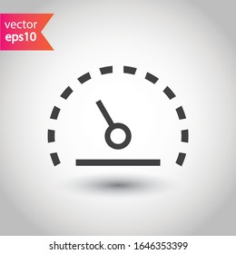 Vector meter flat icon. Gauge vector icon. Speedometer measurement sign. Gauge speed symbol pictogram 