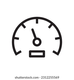 Vector meter flat icon. Gauge vector icon. Speedometer measurement sign. Gauge symbol pictogram. UX UI icon