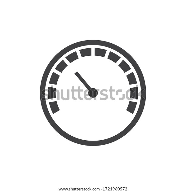 Vector meter flat icon. Gauge\
vector icon. Speedometer measurement sign. Gauge symbol pictogram\
