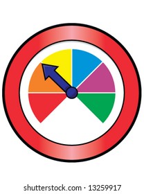 vector of meter or gauge with arrow for measuring anything (progress, understanding, threat levels)