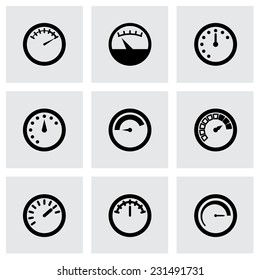 Vector meter icon set on grey background