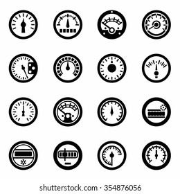 Vector Meter icon set on white background