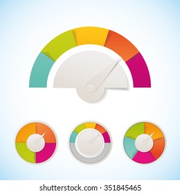 Vector meter template design elements template. Meter measure speedometer icon design template.