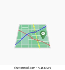 Vector metro icon. Isolated map