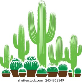 Vector mexican cactus and aloe. desert spiny plant, mexico cacti flower and tropical home plants isolated collection