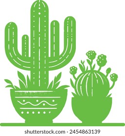 Vector cactus mexicano y aloe. colección aislada de plantas espinosas del desierto, cactáceas de méxico y plantas tropicales domésticas