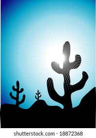 VECTOR Mexican cactus landscape